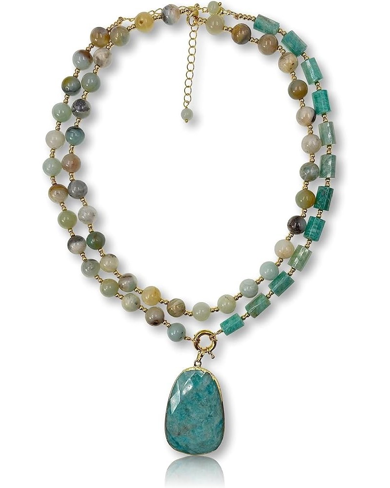 Multi-strand Stone Necklace, Beaded Handmade Necklaces, Necklaces for Women Russian Amazonite $17.38 Necklaces