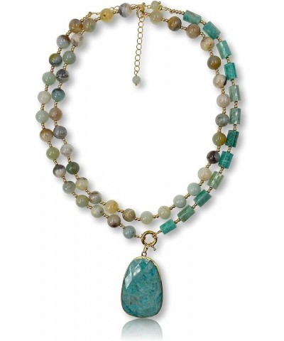 Multi-strand Stone Necklace, Beaded Handmade Necklaces, Necklaces for Women Russian Amazonite $17.38 Necklaces