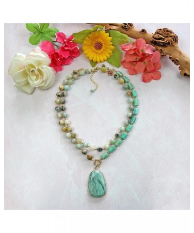 Multi-strand Stone Necklace, Beaded Handmade Necklaces, Necklaces for Women Russian Amazonite $17.38 Necklaces