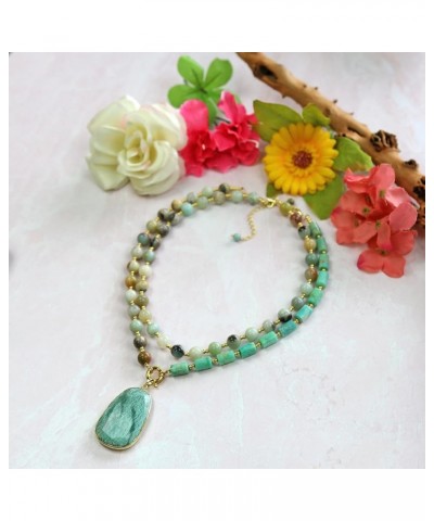 Multi-strand Stone Necklace, Beaded Handmade Necklaces, Necklaces for Women Russian Amazonite $17.38 Necklaces