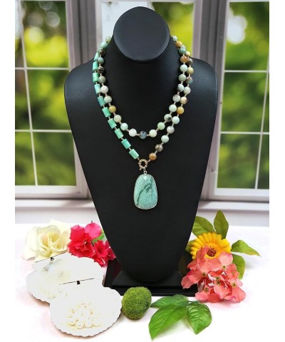 Multi-strand Stone Necklace, Beaded Handmade Necklaces, Necklaces for Women Russian Amazonite $17.38 Necklaces