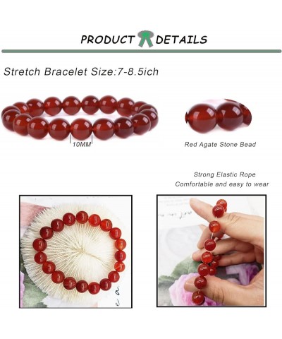 1-8 PCS 10mm Natural Stone Semi-Precious Gemstones Beaded Bracelets for Men Women Healing Crystal Stretch Beaded Bracelet Uni...