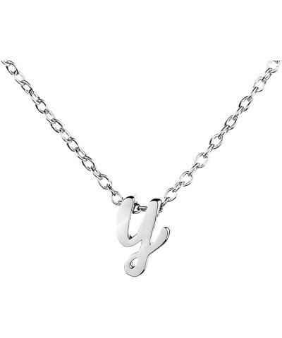 Silver Initial Necklace Initial Pendant Necklace Graduation Gift Personalized Necklace Y $14.79 Necklaces