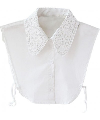 Women's Detachable Fake Collars Cotton Faux Lapel Shirt Collar Removable Choker 214 W $8.46 Necklaces