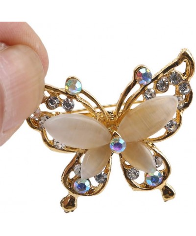 Butterfly Brooch Pins Elegant Rhinestone Brooches Women Corsage Scarf Shawl Clothing Accessories Golden $4.13 Brooches & Pins