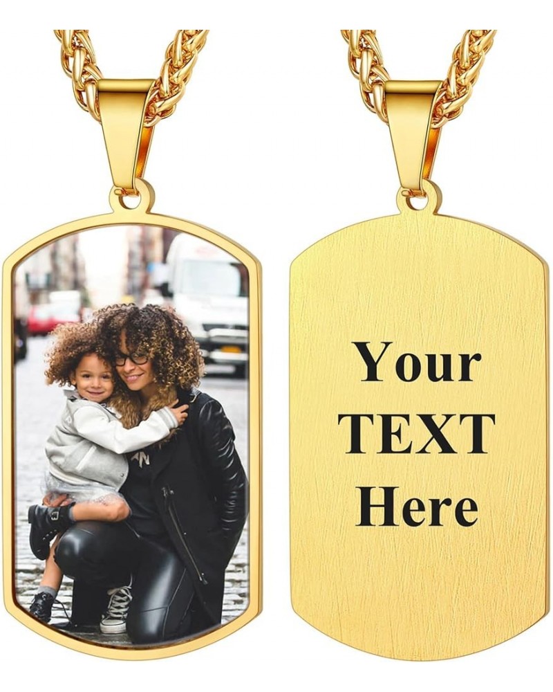 Custom Photo Necklace Men Women Personalized Jewelry Customized Any Picture Pendant Stainless Steel Chain 18-30 Inch Tennis N...