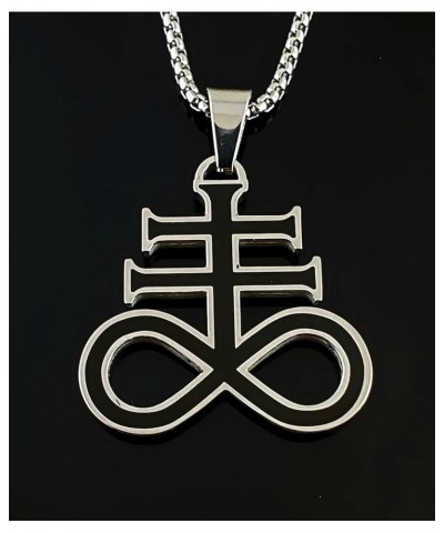 Brimstone Satanic Cross Leviathan Pendant Necklace Silver/Black $8.40 Necklaces