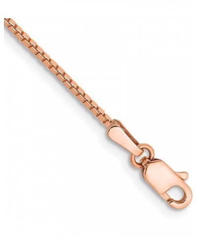 Solid 14K Rose Gold 1.10mm Box Link with Lobster Lock Chain -7.0" 8.0 8.0 Inches $81.40 Bracelets