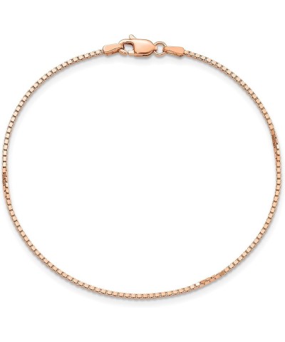 Solid 14K Rose Gold 1.10mm Box Link with Lobster Lock Chain -7.0" 8.0 8.0 Inches $81.40 Bracelets