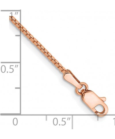 Solid 14K Rose Gold 1.10mm Box Link with Lobster Lock Chain -7.0" 8.0 8.0 Inches $81.40 Bracelets