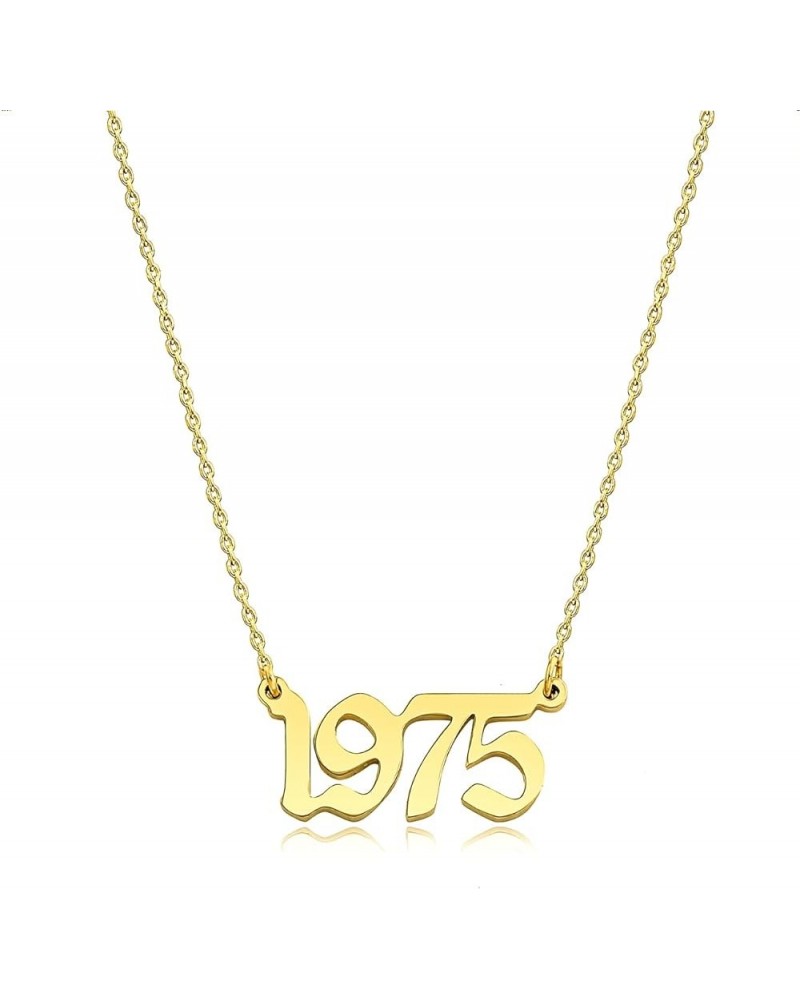 Birth Year Number Necklace for Women 18K Gold Plated Stainless Steel Birthday Pendant Necklace Memorable Anniversary Jewelry ...