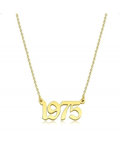 Birth Year Number Necklace for Women 18K Gold Plated Stainless Steel Birthday Pendant Necklace Memorable Anniversary Jewelry ...