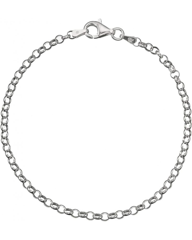 Solid 925 Sterling Silver 3.2mm Italian Round Rolo Cable Link Chain Anklet 9" - 10 9.0 Inches $10.95 Anklets