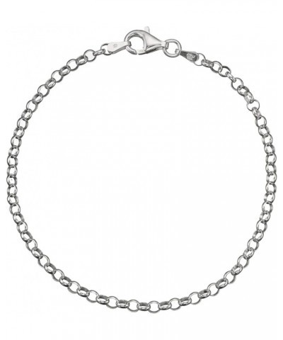 Solid 925 Sterling Silver 3.2mm Italian Round Rolo Cable Link Chain Anklet 9" - 10 9.0 Inches $10.95 Anklets