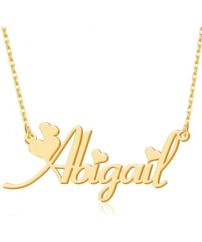 Personalized Name Necklace with Heart Dainty 18K Gold Plated Nameplate Necklace Custom Name Jewelry Gifts for Women Teen Girl...