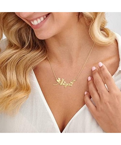 Personalized Name Necklace with Heart Dainty 18K Gold Plated Nameplate Necklace Custom Name Jewelry Gifts for Women Teen Girl...