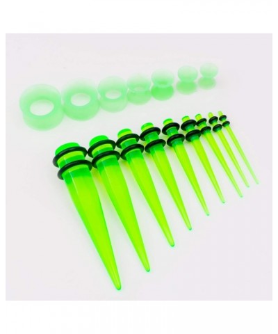 50 Pcs 14G-00G Ear Stretching Kit Acrylic Tapers Plugs Silicone Tunnels Gauges Expander Set Body Piercing Jewelry… Green $7.9...