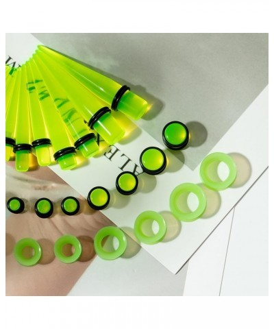 50 Pcs 14G-00G Ear Stretching Kit Acrylic Tapers Plugs Silicone Tunnels Gauges Expander Set Body Piercing Jewelry… Green $7.9...