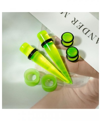 50 Pcs 14G-00G Ear Stretching Kit Acrylic Tapers Plugs Silicone Tunnels Gauges Expander Set Body Piercing Jewelry… Green $7.9...