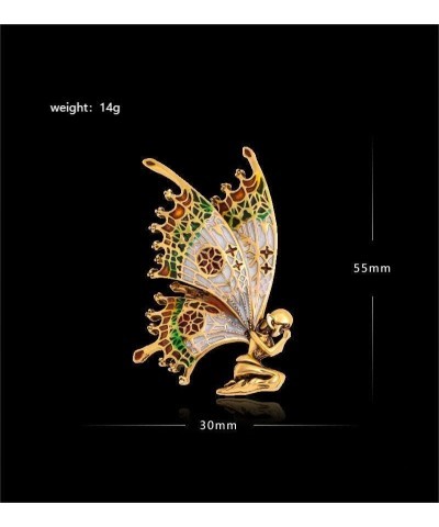 Gold Guardian Angel Brooch Pin for Women Fashion Cute Butterfly Wings Beauty Brooch Lapel Pins Brooches Suit Accessories Aest...