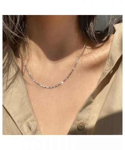 Silver Rhinestone Tennis Necklaces for Women, Dainty Adjustable Layered Twist Rope Cubic Zircon Diamond Butterfly Choker Neck...