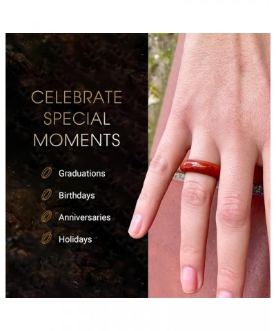 Maya Stone Ring Collection | Natural Stone Band for Women and Men | Stackable Ring | 6mm Wide Roma - Red Jasper $17.67 Rings