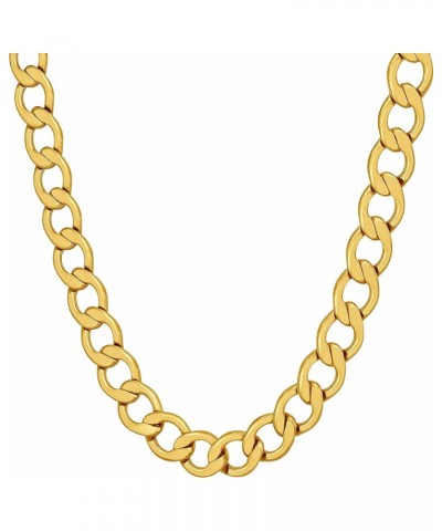 Smooth Rounded Curb Link Chain Necklace 24k Real Gold Plated 7mm 22 inches $20.68 Necklaces