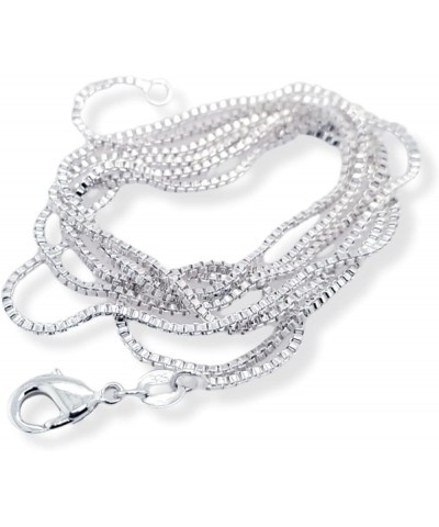 Silver Plated Necklace Box Chain 1.0mm 16 18 20 22 24 30 36 Inches 20 Inches 25 pcs $8.54 Necklaces