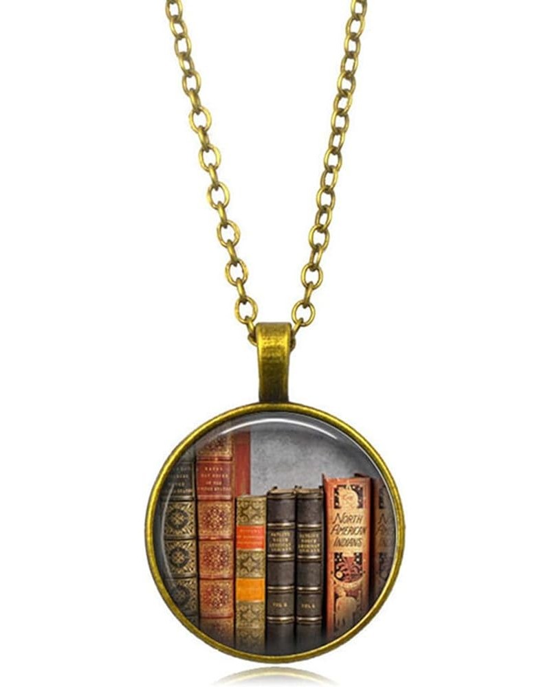 Book Necklace Library Pendant Necklace for Women Teacher Appreciation Gifts for Women Vintage Book Lover Necklace Book Jewelr...