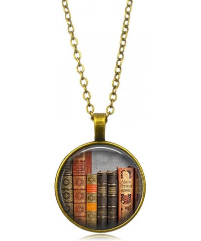 Book Necklace Library Pendant Necklace for Women Teacher Appreciation Gifts for Women Vintage Book Lover Necklace Book Jewelr...