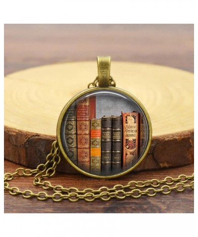 Book Necklace Library Pendant Necklace for Women Teacher Appreciation Gifts for Women Vintage Book Lover Necklace Book Jewelr...