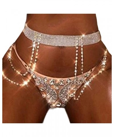 Women's Glitter Body Chains Belly Waist Chain Crystal Body Chain Rhinestone Waist Jewelry Fashion Body Accessory Silver $10.0...