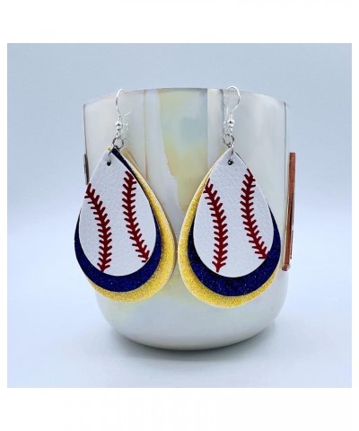 Baseball Earrings for Women - Baseball Jewelry for Mom - Baseball Mom Accessories - Baseball Accessories - Leather Glitter Ea...