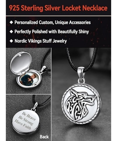 Locket Necklace for Men Women, Sterling Silver/Copper That Hold Pictures Personalized Round Picture Lockets Memorial Jewelry ...