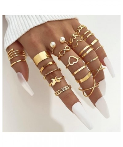 Gold Stackable Rings Set for Women 18K Gold Stacking Knuckle Ring Vintage Boho Midi Rings Chunky Twist Butterfly Snake Ring P...