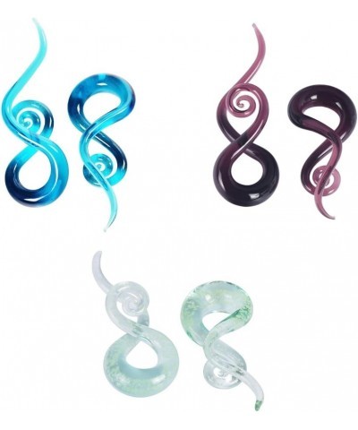 Ear Stretching Glass Spiral Tapers Gauges 4g-9/16 inch Blue, Glow in The Dark, Purple, Green, Red 3 pairs of 0g(8mm) $8.25 Bo...