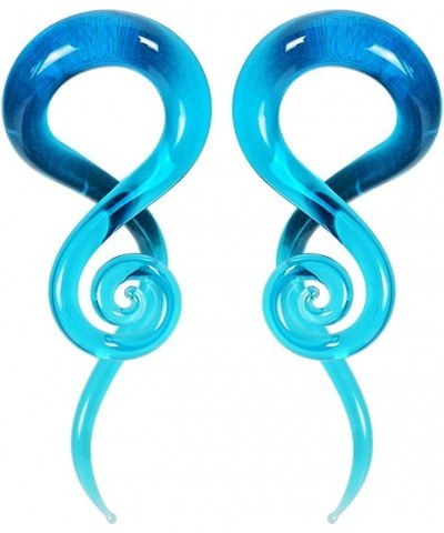 Ear Stretching Glass Spiral Tapers Gauges 4g-9/16 inch Blue, Glow in The Dark, Purple, Green, Red 3 pairs of 0g(8mm) $8.25 Bo...