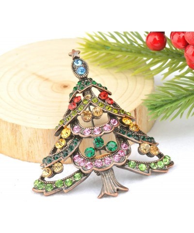 Christmas Tree Brooch Pin for Women Girls Crystal Rhinestone Brooches and Pins Glitter Enamel Vintage Christmas Brooch Pins F...