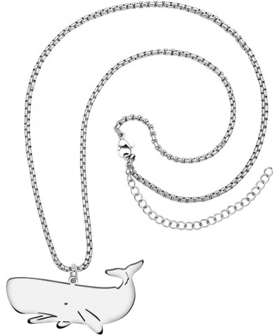 Stainless Steel Ocean Animal Whale Necklace Pendant for Women Girls 18K Gold Silver Plated Cute Whale Necklaces Minimalist Je...