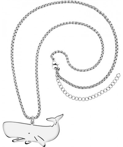 Stainless Steel Ocean Animal Whale Necklace Pendant for Women Girls 18K Gold Silver Plated Cute Whale Necklaces Minimalist Je...