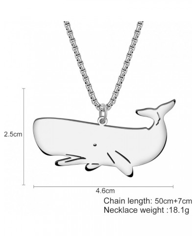 Stainless Steel Ocean Animal Whale Necklace Pendant for Women Girls 18K Gold Silver Plated Cute Whale Necklaces Minimalist Je...