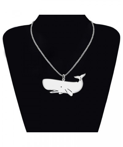 Stainless Steel Ocean Animal Whale Necklace Pendant for Women Girls 18K Gold Silver Plated Cute Whale Necklaces Minimalist Je...