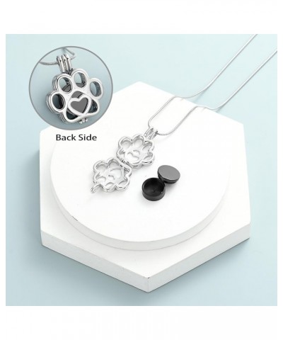 Pet Cremation Jewelry Dog Paw Urn Necklace for Ashes for Women Men of Loved Ones Memorial Locket Pendant Black $11.54 Others