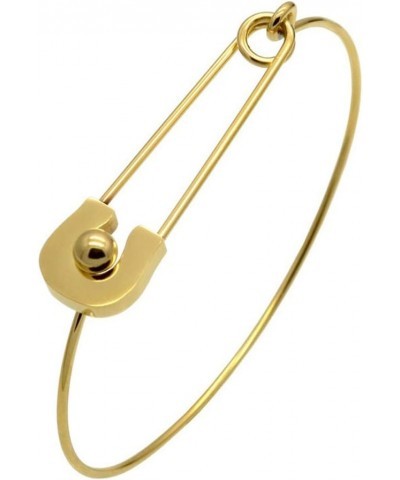 Fashion Safety Pin Hook Bangle Bracelet, Vintage Punk Classic Simple Love Bracelet Jewelry Unisex Gold $9.34 Bracelets