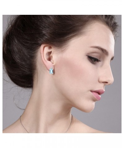 10K Yellow Gold Sky Blue Aquamarine Women Earrings (2.90 Cttw, Gemstone Birthstone, Emerald Cut 8X6MM) $118.80 Earrings