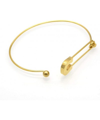 Fashion Safety Pin Hook Bangle Bracelet, Vintage Punk Classic Simple Love Bracelet Jewelry Unisex Gold $9.34 Bracelets