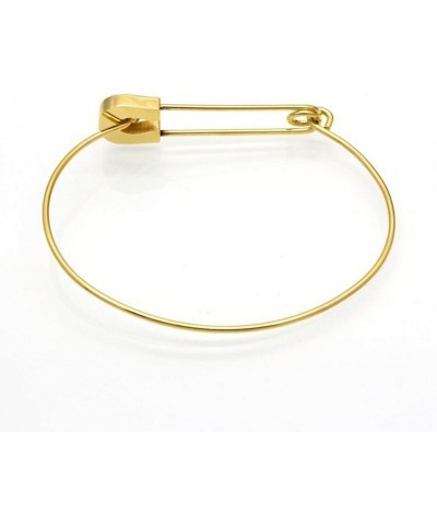 Fashion Safety Pin Hook Bangle Bracelet, Vintage Punk Classic Simple Love Bracelet Jewelry Unisex Gold $9.34 Bracelets