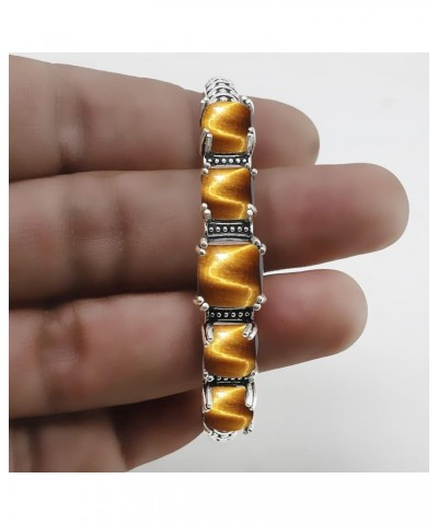 12.85 Cts South Western Native American Style Cushion Shape Natural Gemstones Bohemian Cuff Bangle For Women, Handmade Births...