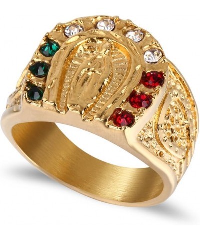 Gold Plating Cubic Zirconia Religious Our Lady of Guadalupe Virgin Mary Ring Religious Ring $11.14 Rings