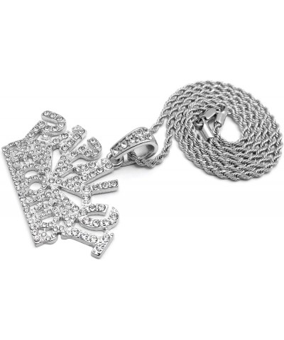 Hip Hop White Gold Plated Iced RAP A LOT RECORDS Pendant & 18" 20" 24" Cuban Rope Box Chain Bling Necklace 24" Rope Chain $10...